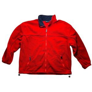 Men's Sports Jacket Long-Sleeve Red Crewneck Sweatshirt 100% Polyester Men's XL